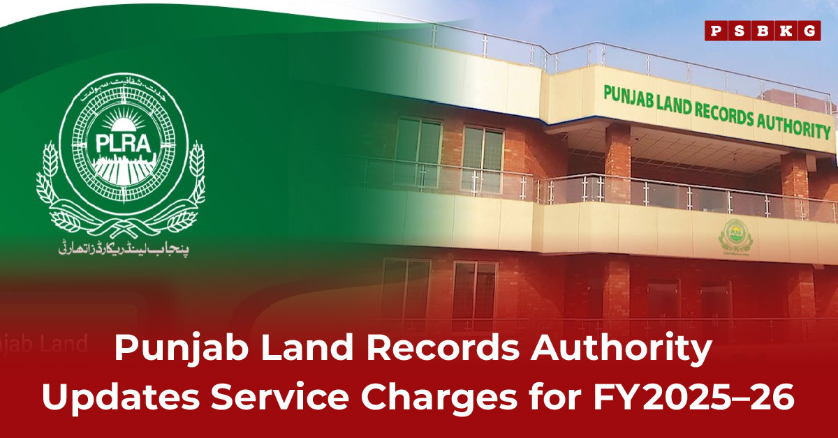 Image of Punjab Land Records Authority (PLRA) building with updated PLRA service charges 2025 Punjab announced for fiscal year 2025-26.