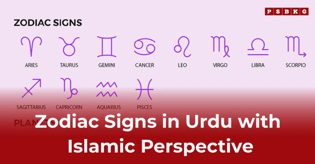 Zodiac Signs Chart in Urdu with Traits, Lucky Numbers, and Stones – Islamic Perspective