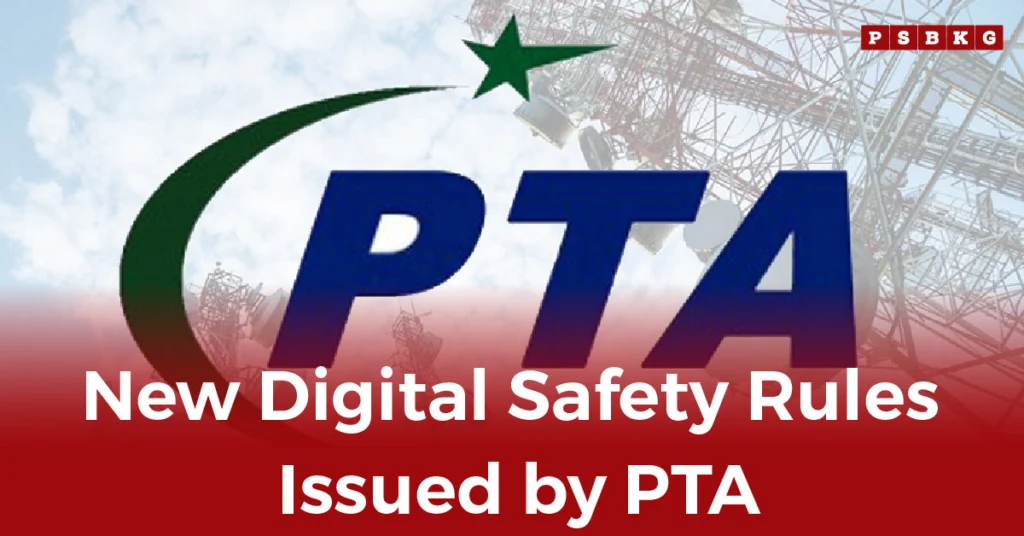 PTA Digital Safety Guidelines announcement with PTA logo and communication towers in the background