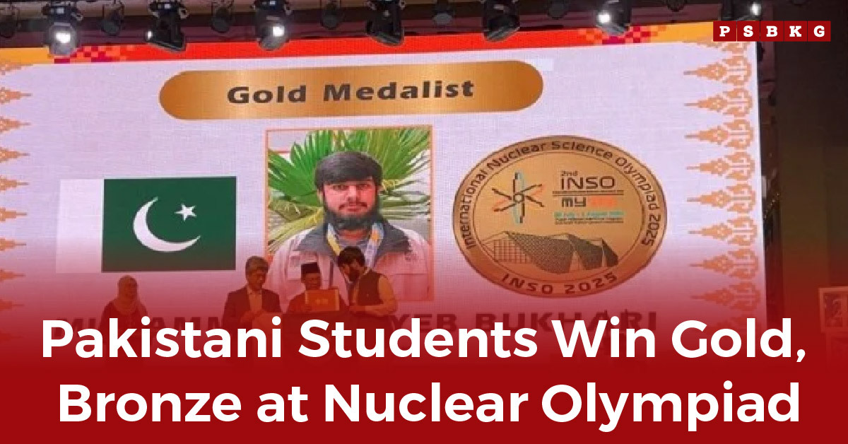 Pakistani students celebrate winning gold and bronze medals at the prestigious Nuclear Science Olympiad 2025, showcasing their talent on an international stage.