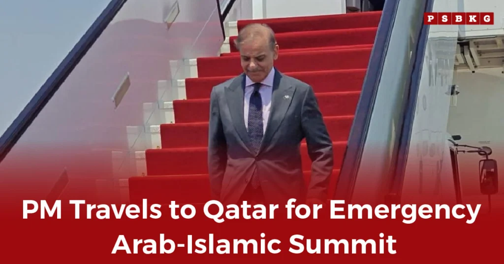 PM Qatar Arab-Islamic Summit A dignitary descends a red carpeted staircase from an airplane, preparing for an urgent summit in Qatar.