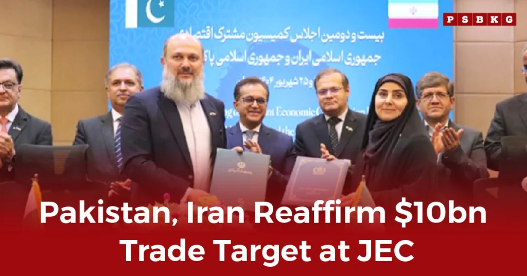 Officials from Pakistan and Iran celebrate reaffirmation of their $10 billion trade target at a joint economic conference, highlighting Pakistan Iran trade.
