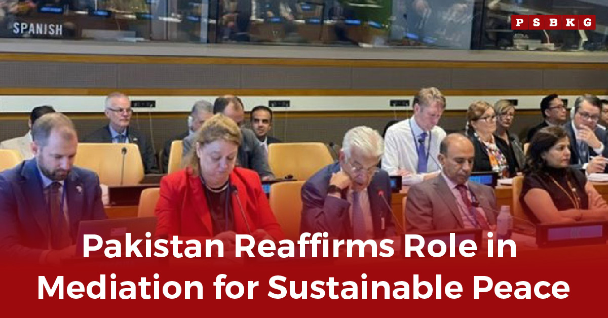 Delegates sit at a conference table discussing Pakistan mediation efforts for sustainable peace.