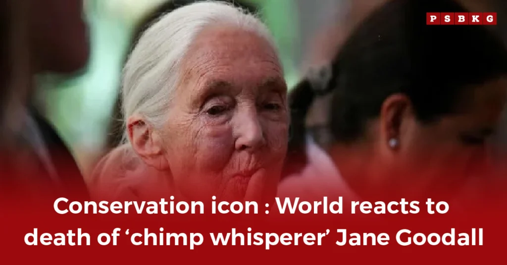 A group of people gather, showing emotions and responses to the news of Jane Goodall death reactions. Jane Goodall death reactions