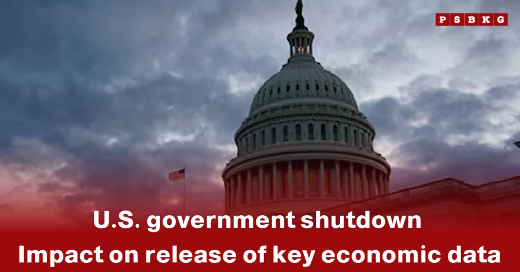 U.S. Capitol building under dramatic, cloudy skies, symbolizing the U.S. government shutdown economic impact on major national data and financial stability.