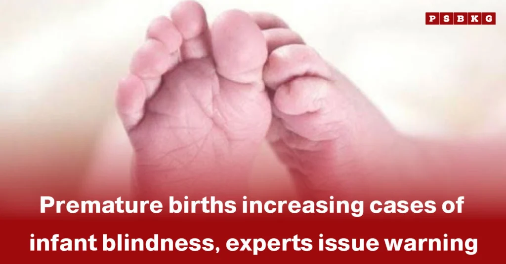 A close-up of a newborn’s tiny feet, emphasizing expert warnings about the rising risks of premature birth, including increased chances of blindness and other health complications in infants.