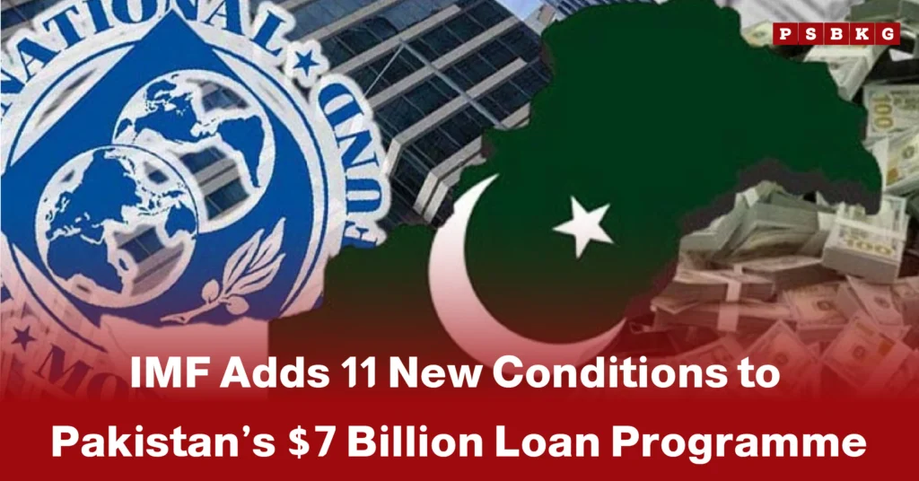 IMF logo overlaying the map of Pakistan with cash, highlighting IMF conditions Pakistan loan for the $7 billion programme.