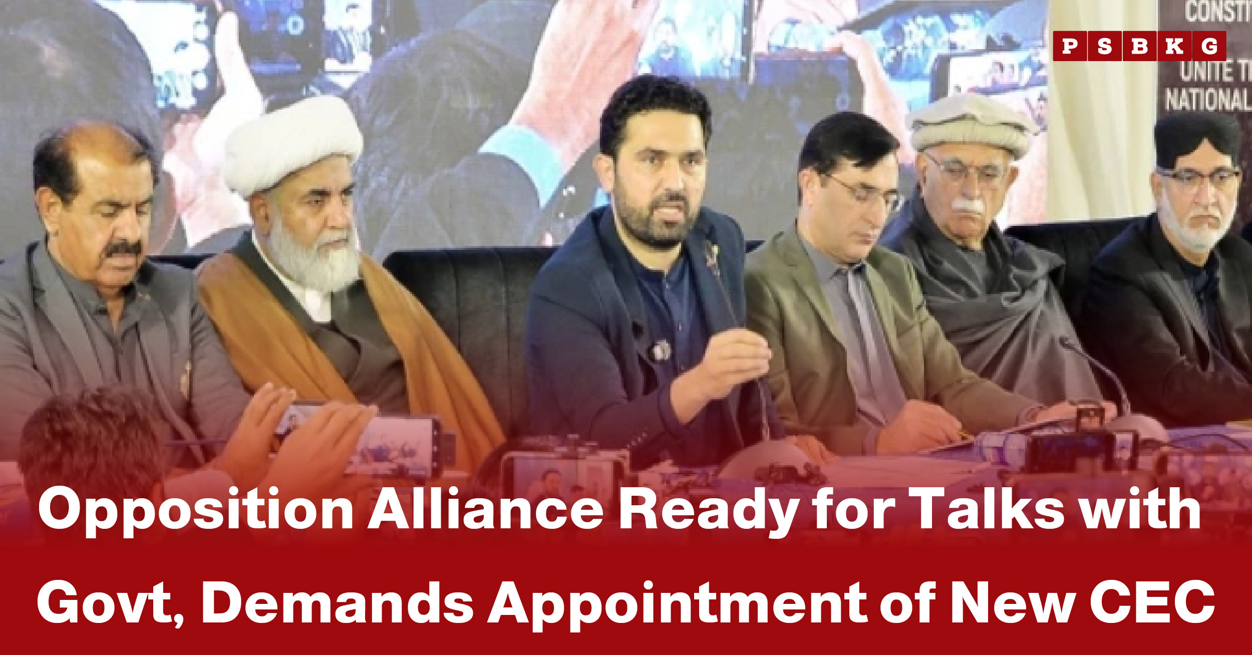 Opposition alliance leaders address the media, highlighting opposition alliance talks government and demands for a new Chief Election Commissioner.