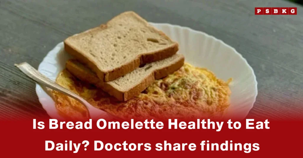 A plate with a bread omelette and two slices of brown bread, highlighting bread omelette health benefits.