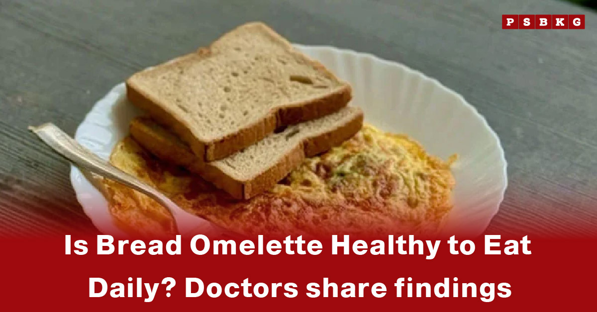 A plate with a bread omelette and two slices of brown bread, highlighting bread omelette health benefits.