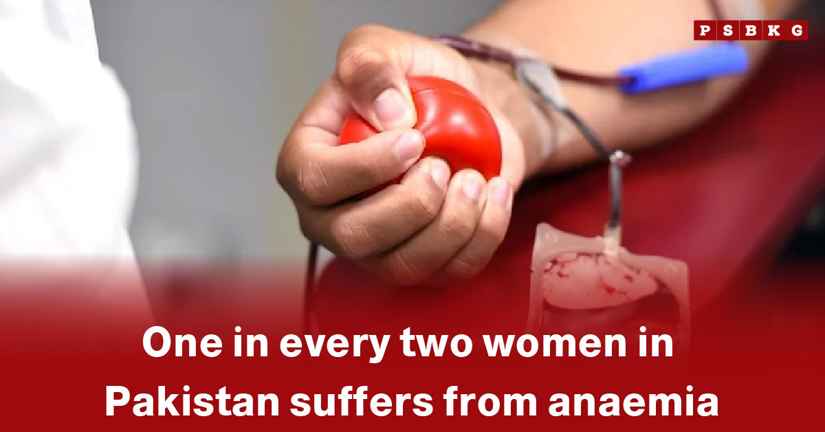 A hand holds a red stress ball in a medical setting, highlighting anaemia in women Pakistan, where one in two women suffers from anemia.