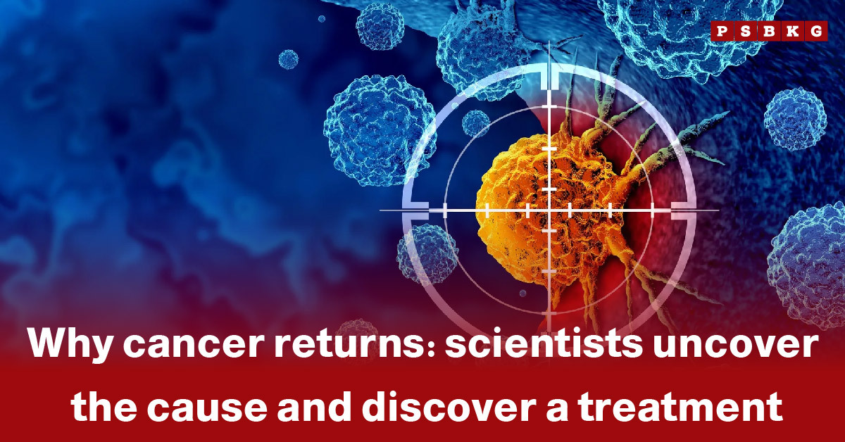Illustration of cancer cells under a microscope, highlighting why cancer returns treatment discovery and new research on recurrence.