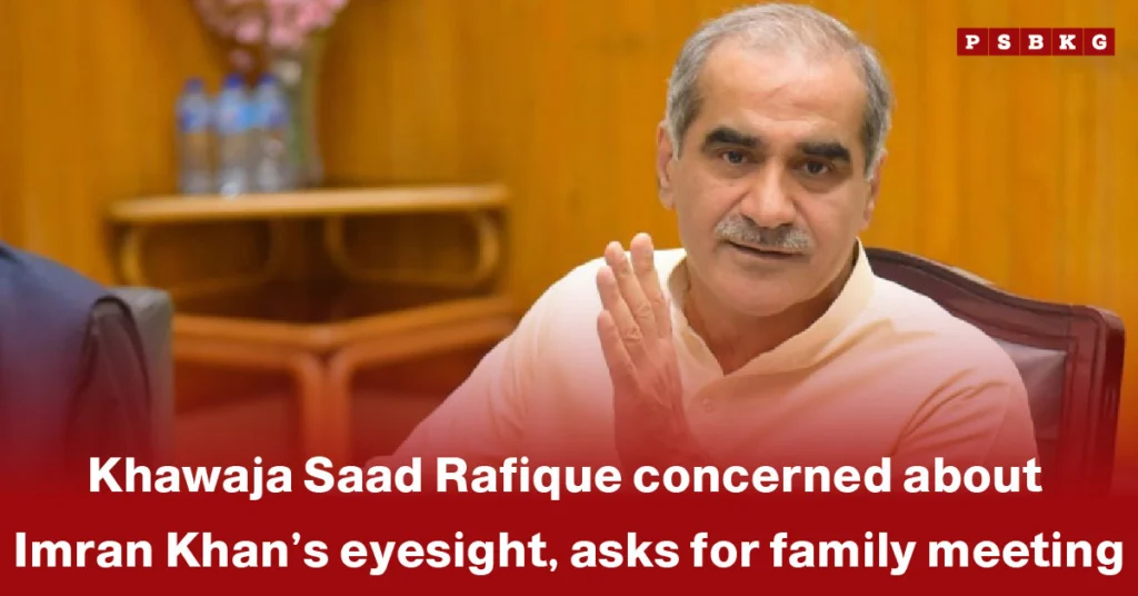 Imran Khan eyesight concern: A seated individual gestures while discussing concerns about Imran Khan’s eyesight and a possible family meeting.