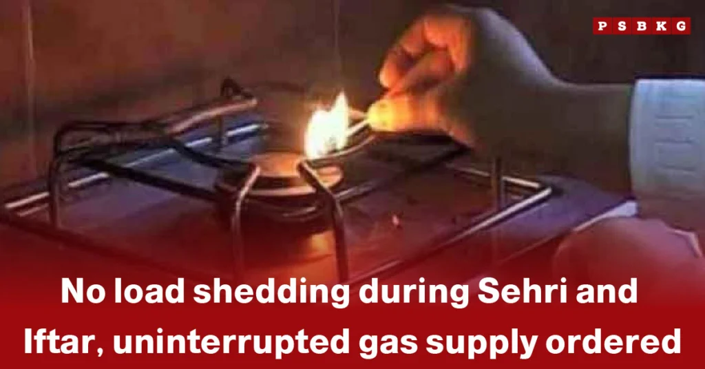 No load shedding Sehri Iftar: A hand lighting a stove burner highlighting uninterrupted gas supply during Sehri and Iftar.