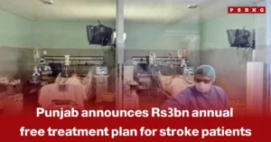 Punjab free stroke treatment plan: Hospital scene with medical equipment and patients in beds, highlighting Punjab’s Rs3bn annual treatment plan for stroke patients.
