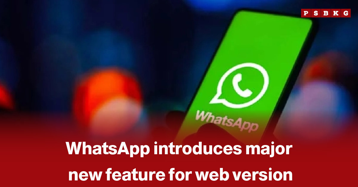 WhatsApp web new feature: A smartphone displaying the WhatsApp logo on a colorful blurred background, highlighting the app’s latest web version feature.