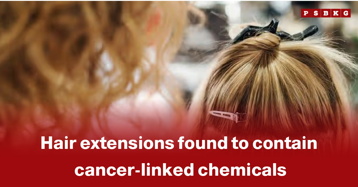 cancer-linked chemicals in hair extensions: Close-up of a person’s hair being styled, highlighting hair extensions and potential health risks.