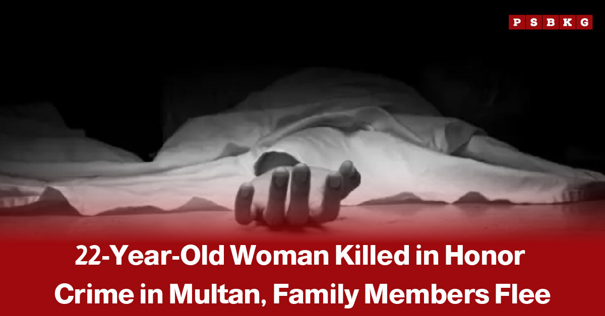 News image showing a covered body lying on the ground with one hand visible, illustrating a report about the killing of a 22-year-old woman in an alleged honor crime in Multan.