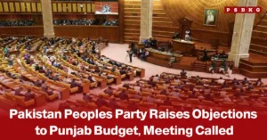 Interior view of a large legislative assembly hall with lawmakers seated in their designated areas and a speaker addressing the session from the podium, illustrating proceedings related to the Punjab Budget 2026 discussion and presentation.