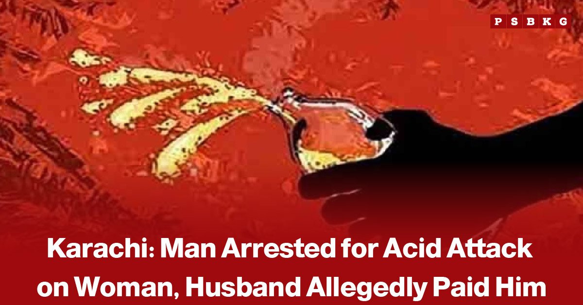 Karachi police investigation into an acid attack case in Liaquatabad