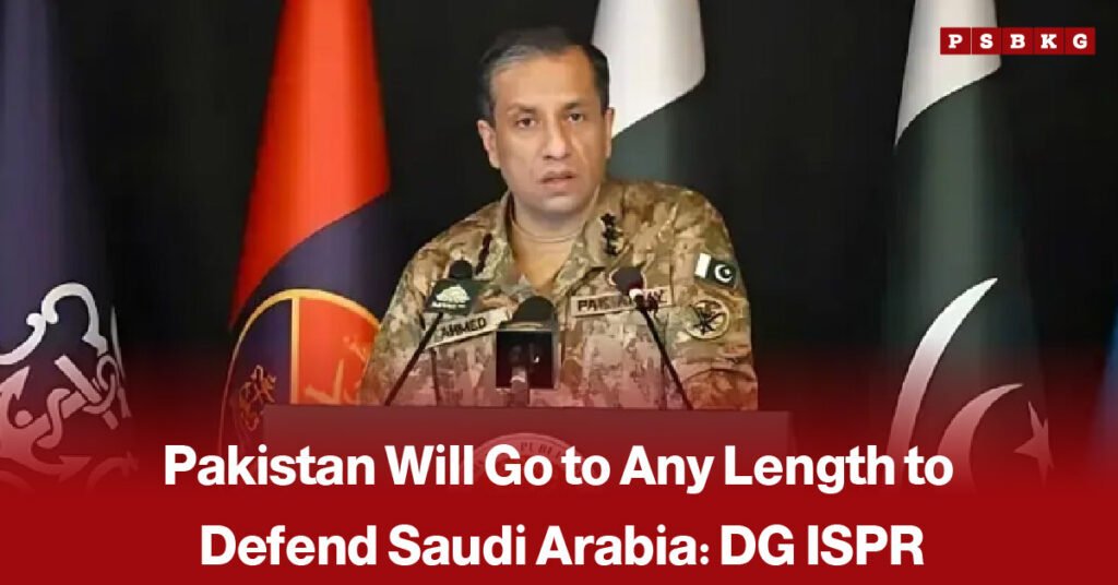 Pakistan, Saudi Arabia and Türkiye leaders pictured during the signing of the Makkah Joint Defence Agreement, accompanied by a news-style headline about the trilateral defence pact and mutual security commitments.
