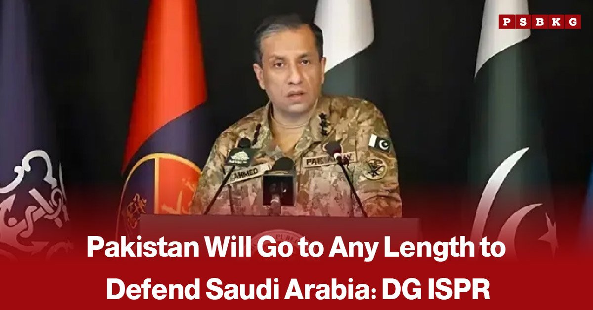 Pakistan, Saudi Arabia and Türkiye leaders pictured during the signing of the Makkah Joint Defence Agreement, accompanied by a news-style headline about the trilateral defence pact and mutual security commitments.