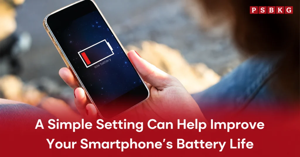 Person adjusting smartphone settings to improve battery life and save power