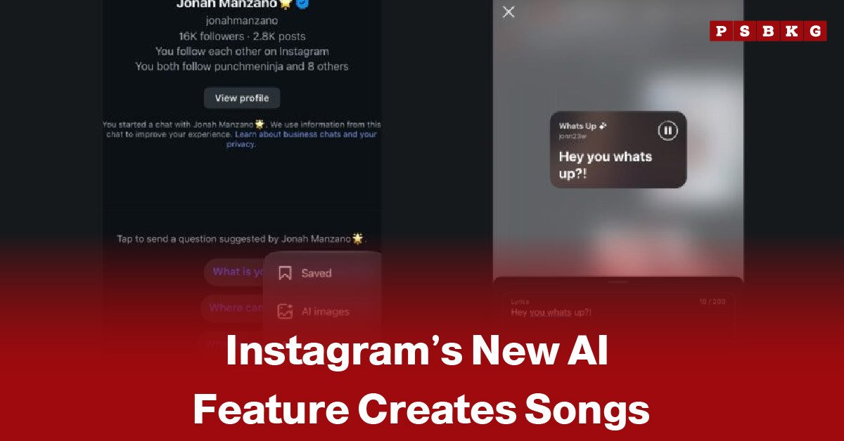 Instagram AI music feature designed to help users create songs for Reels