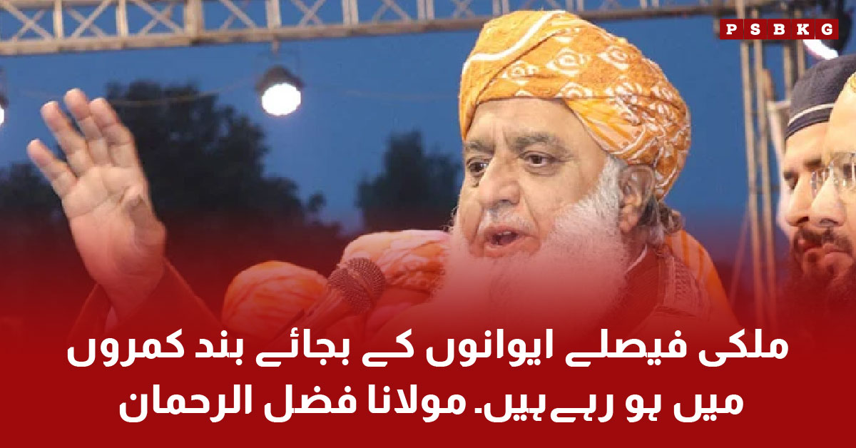 JUI F chairman Maulana Fazal ur Rehman criticized Pakistan's political situation, discussing the weakness of civilian leadership and the interference of the establishment in pakistani politics.