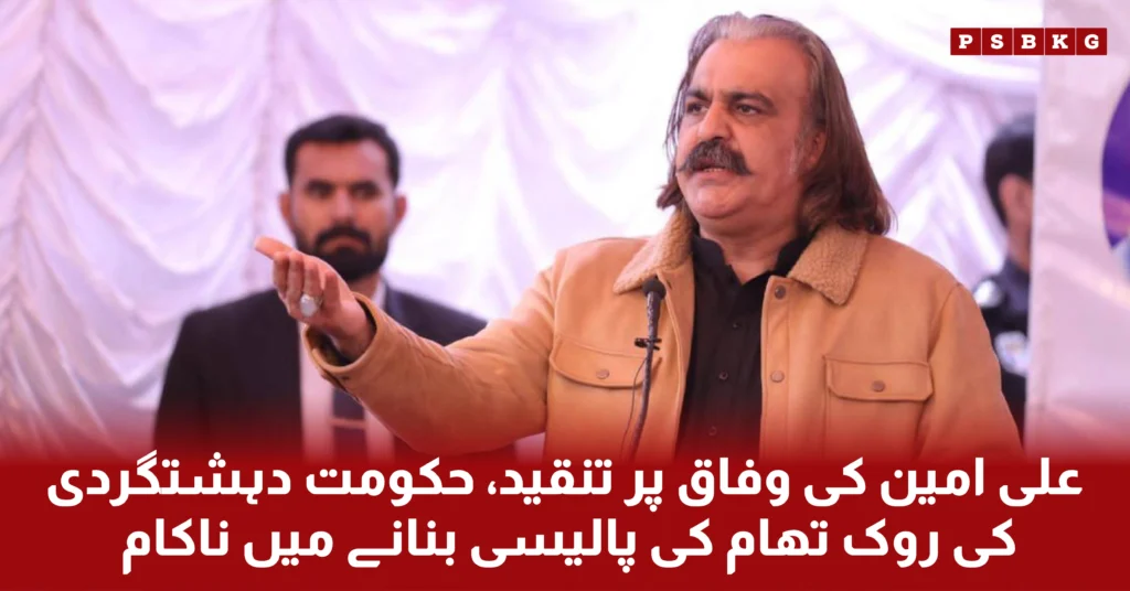 Chief Minister of Khyber Pakhtunkhwa, Ali Amin Gandapur, criticized the federal government, accusing it of negligence in preventing terrorism.