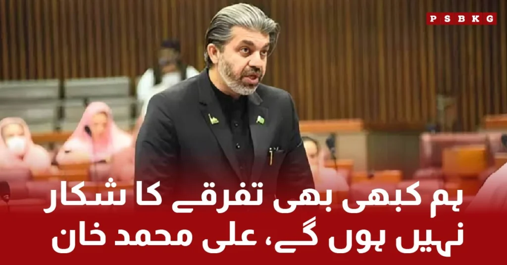 We will never fall victim to division," said senior leader of PTI and MNA Ali Muhammad Khan