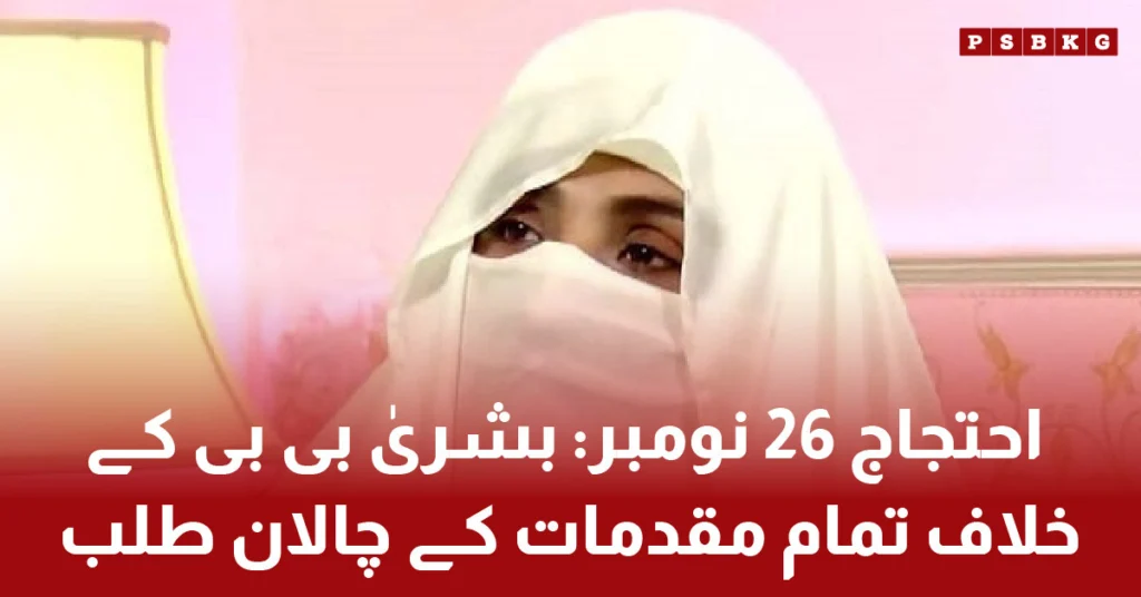 Bushra Bibi court hearing on November 26 protest cases
