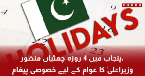 Punjab 4 days holidays announced by Chief Minister Maryam Nawaz