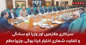 Prime Minister Shehbaz Sharif presiding over the economic stability meeting