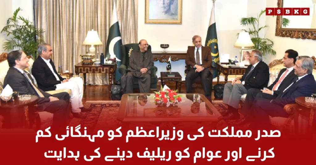 President Zardari meeting Prime Minister Shehbaz Sharif on inflation relief