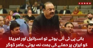 PTI leader Amir Dogar speaking during National Assembly budget session