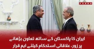 Iranian and Pakistani officials discussing bilateral cooperation and regional stability.