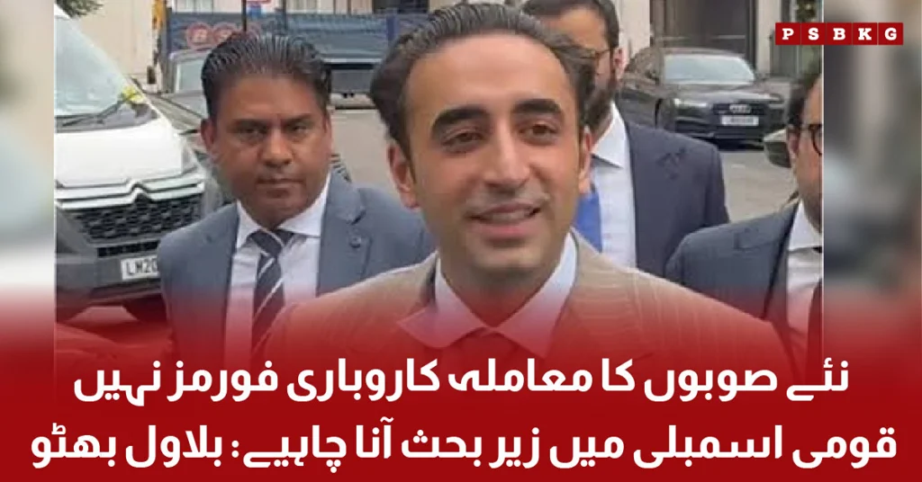 Image Alt Text: Bilawal Bhutto Zardari speaks about discussing new provinces in National Assembly