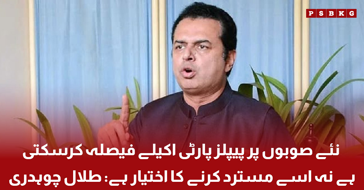 Talal Chaudhry speaking about new provinces in Pakistan