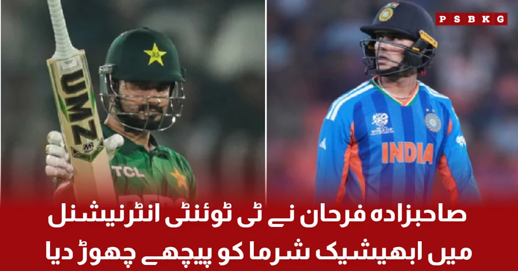 Sahibzada Farhan surpasses Abhishek Sharma's record in T20 International cricket.